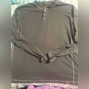 Men's brown Long Sleeve Henley Shirt